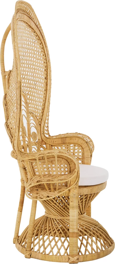 Karrige e madhe Elysee, jastëk, ratan natyral, 115x70x150cm