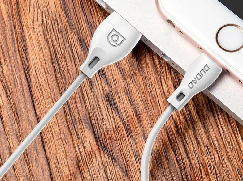 Kabllo Dudao L4T, USB në Type-C, 2m, 2.1A, e bardhë