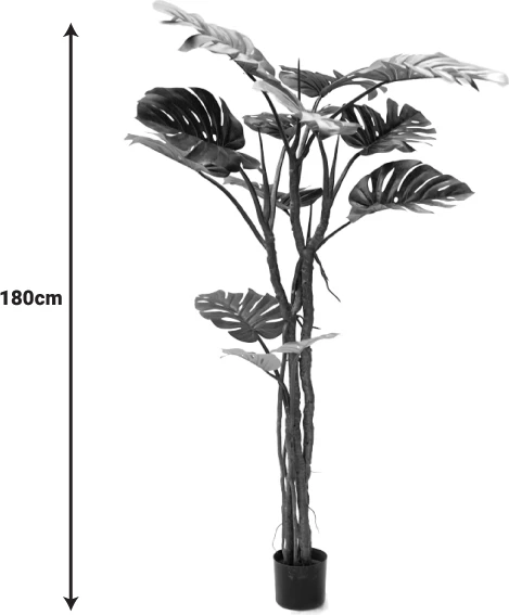 Bimë dekorative Monstera III, ngjyrë e gjelbër, pp, 180cm