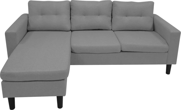 Kënd divani i kthyeshëm Maneli, material, ngjyrë antracit, 196x138/77x82cm