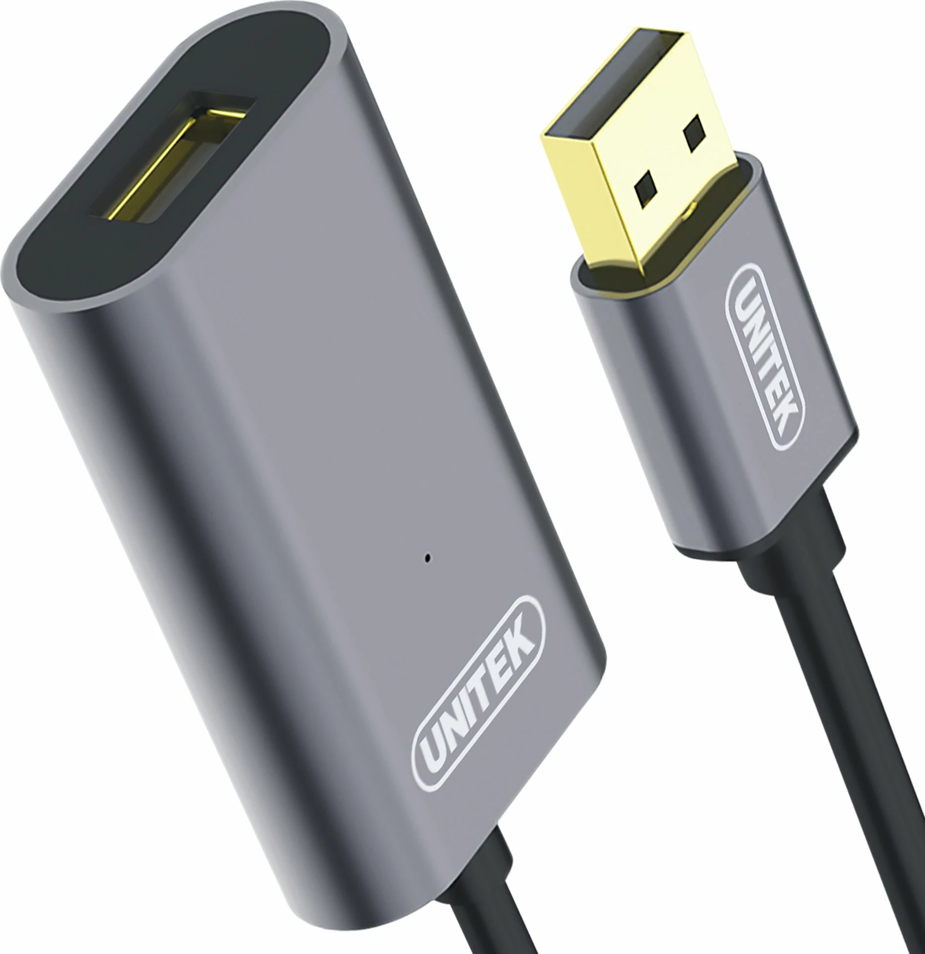 Kabllo zgjatëse USB-A Unitek Y-271, USB 2.0 aktive, 5 m, mashkull-ndërfemër, argjend