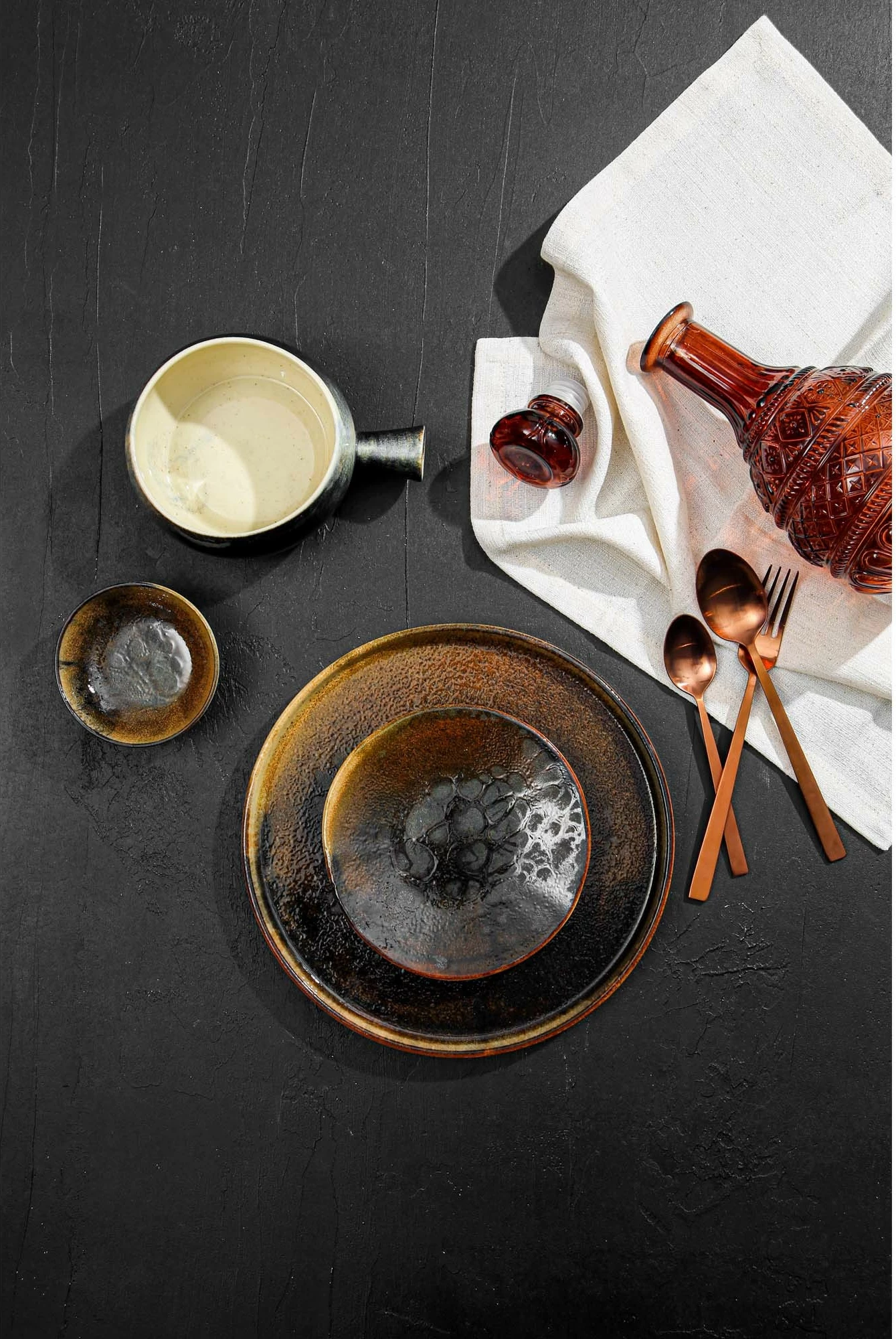 Pjatë drejtkëndore Porland Genesis 280 mm, kafe, set 6 copë
