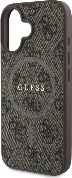 Mbështjellës Guess 4G Ring Classic Logo MagSafe për iPhone 16, Kafe