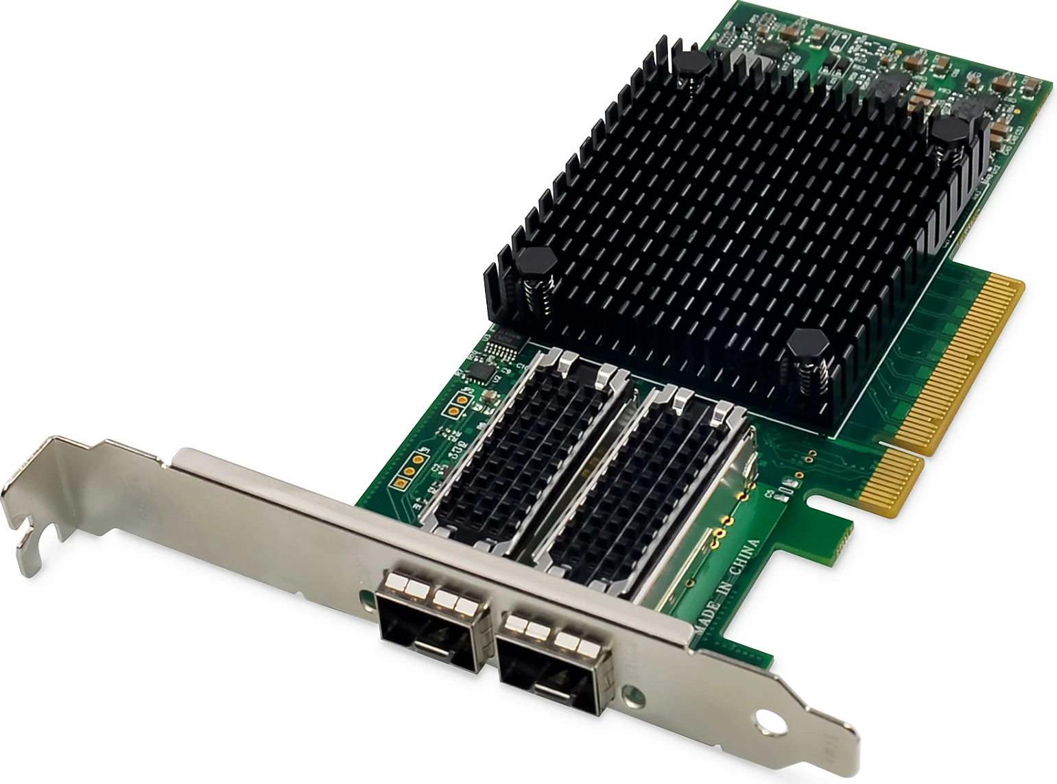 Kartë rrjeti Digitus Dual-Port 25G SFP28 Adapter, PCIe 3.0, 2x SFP28, Full-height/Low-profile, e zezë/jeshile