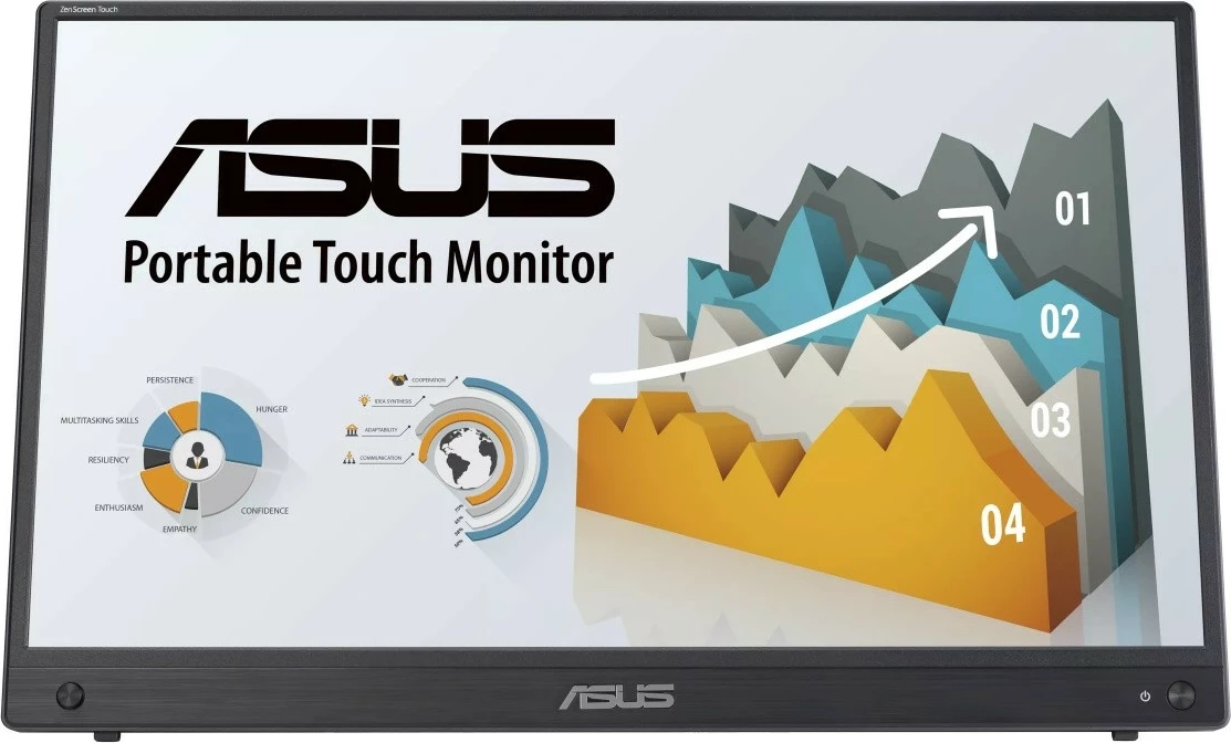 Monitor portativ me prekje Asus ZenScreen Touch MB16AMTR, 15.6", FHD, IPS, Bateri, i zi