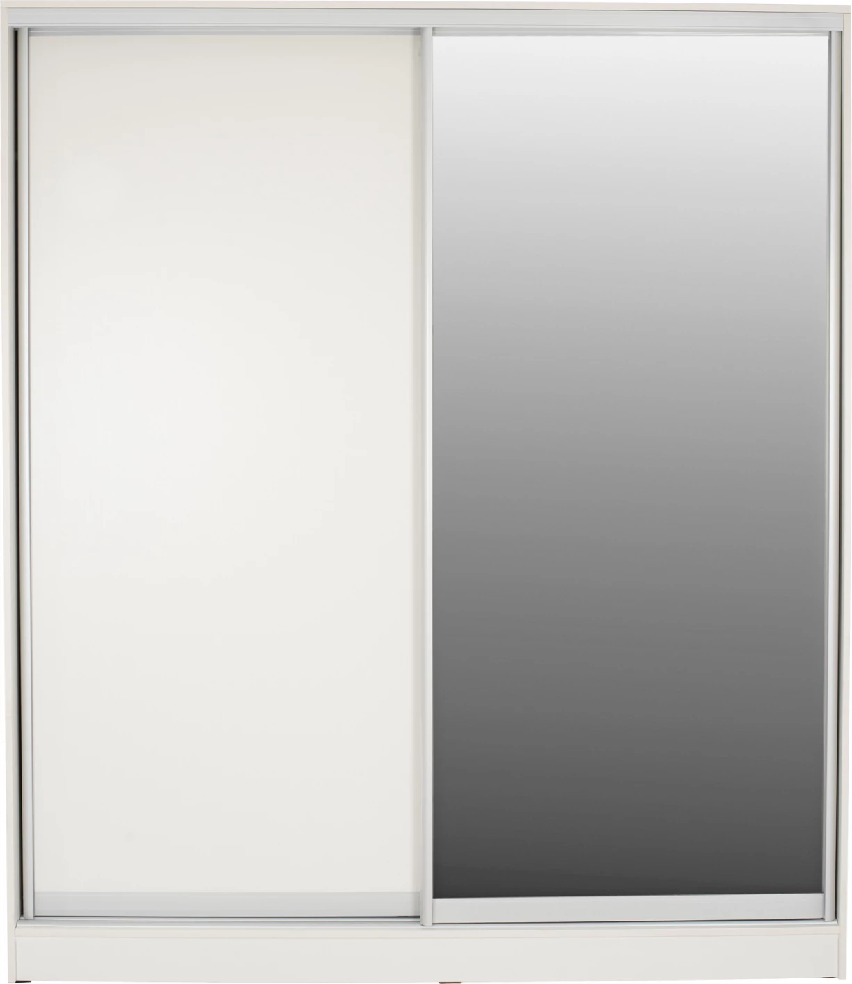 Dollap me dy dyer rrëshqitëse, ngjyrë e bardhë, me pasqyrë, FH2460.03, 120x60x220 cm