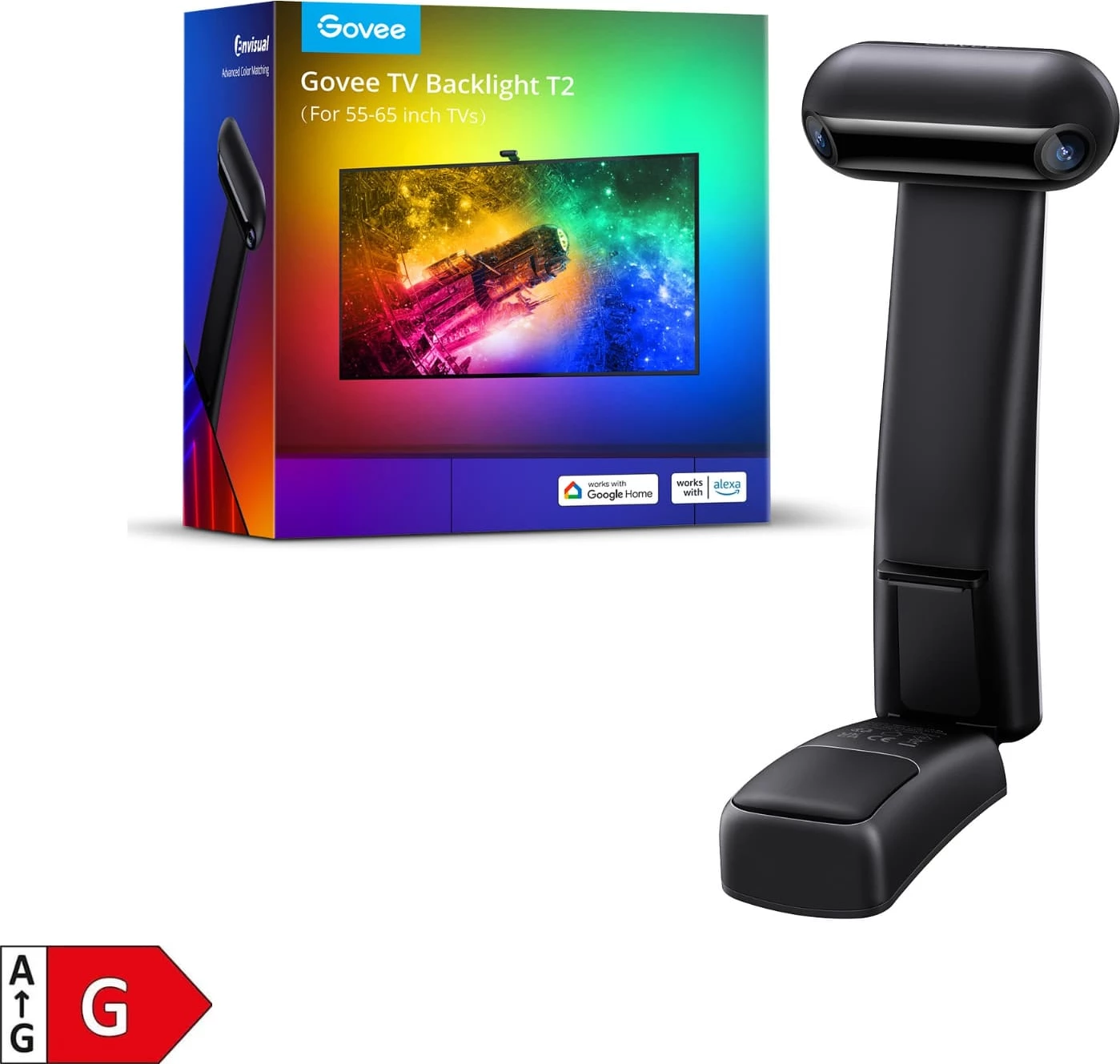 Ndriçim prapa TV Govee Envisual TV Backlight T2, për 75-85\", RGB, set me kamerë