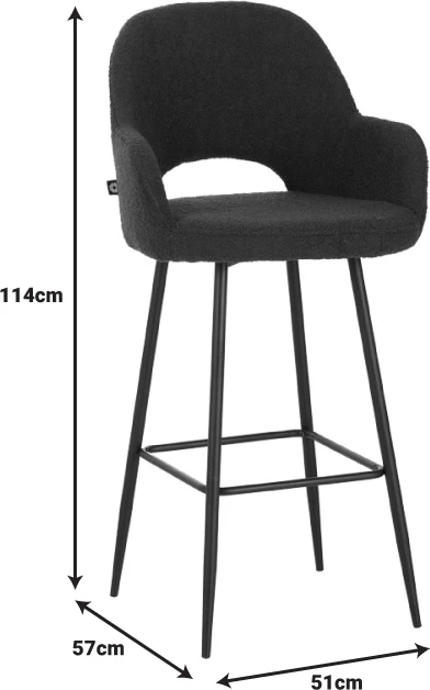 Karrige për bar Renish, ngjyrë jeshile e errët, me këmbë metali të zeza, 51x57x114cm