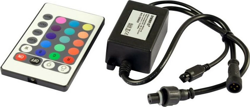Kontroller LED Synergy21 S21-LED-L00047, 12V, 72W, IP67, me telekomandë RGB, i zi