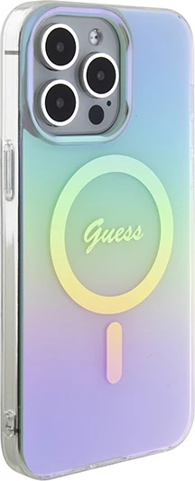 Mbështjellës Guess GUHMP15XHITSQ për iPhone 15 Pro Max, MagSafe, turkeze