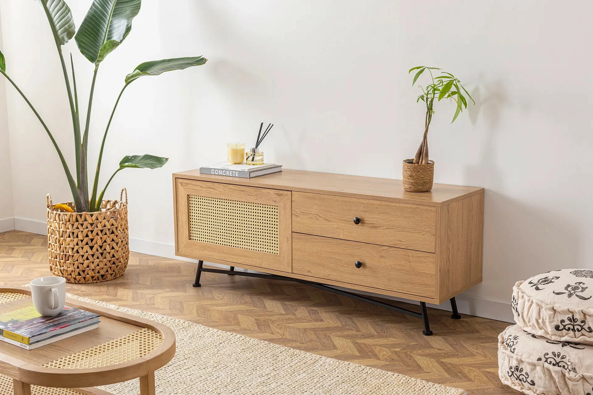 Komodë TV Hanah Home, Nala 140, ngjyrë natyrale