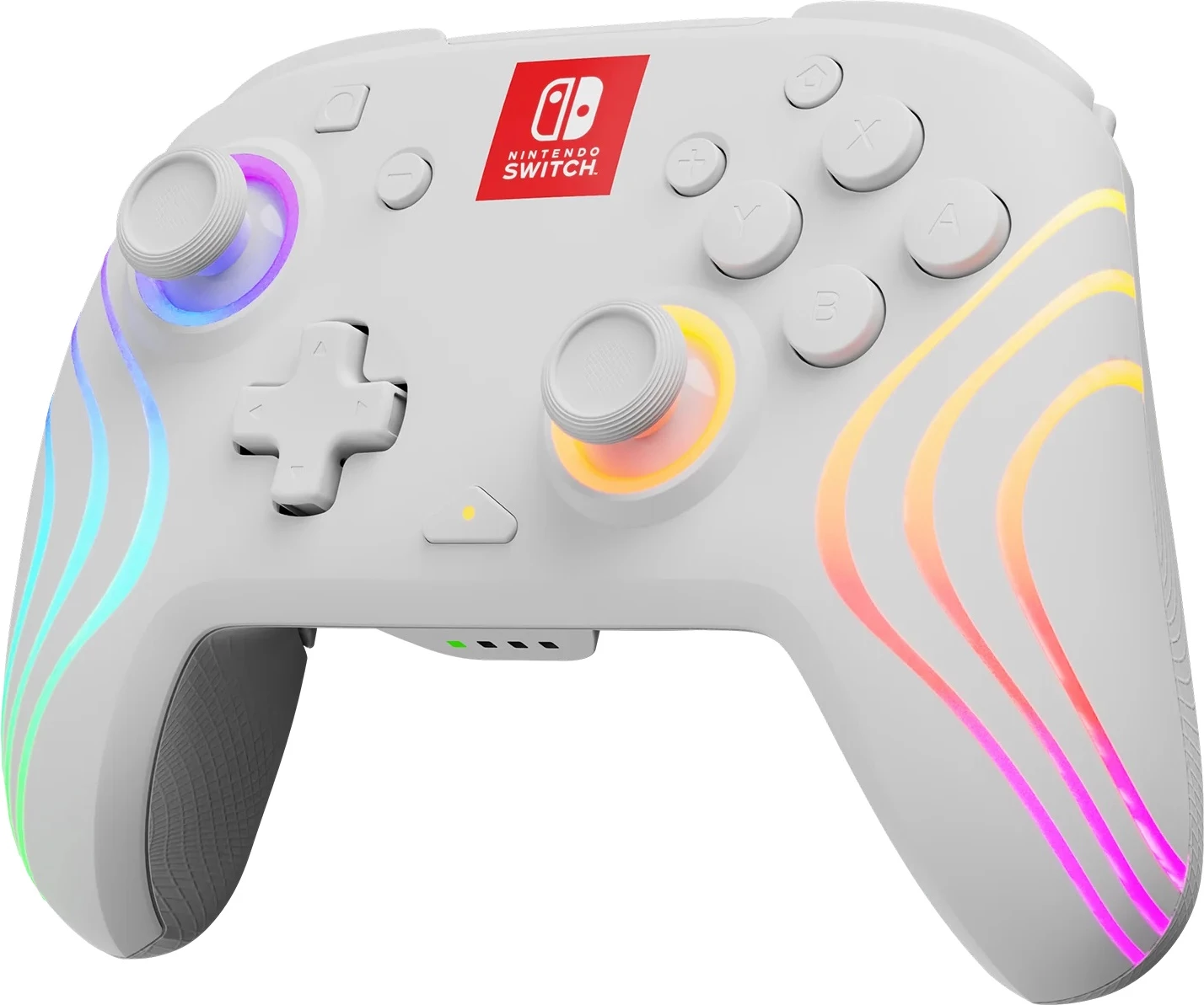Kontroller wireless PDP Afterglow Wave për Nintendo Switch, RGB, bateri e rikarikueshme, i bardhë