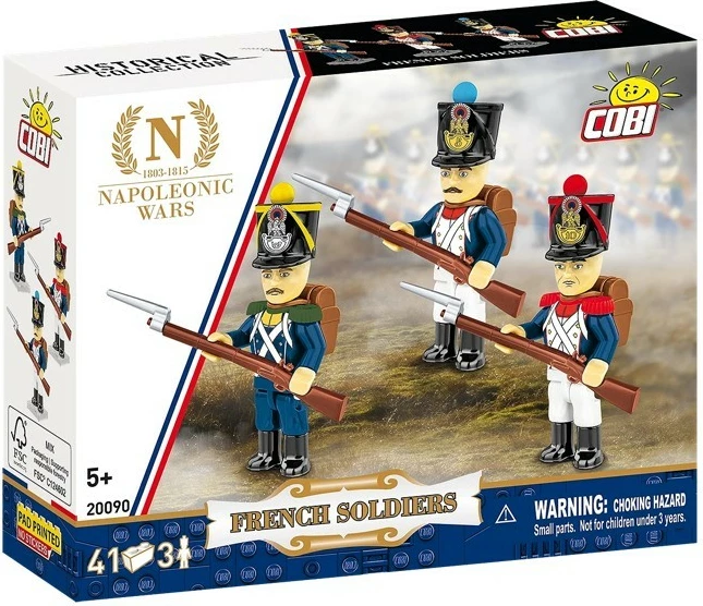 Set blloqe ndërtimi, Cobi, COBI-20090, 41 elemente, 3 figurina, Napoleonic Wars, plastikë