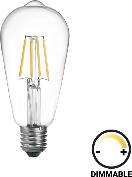 Llambë LED ST64, e tejdukshme, 8W, E27, dritë e ngrohtë, e zbehtë