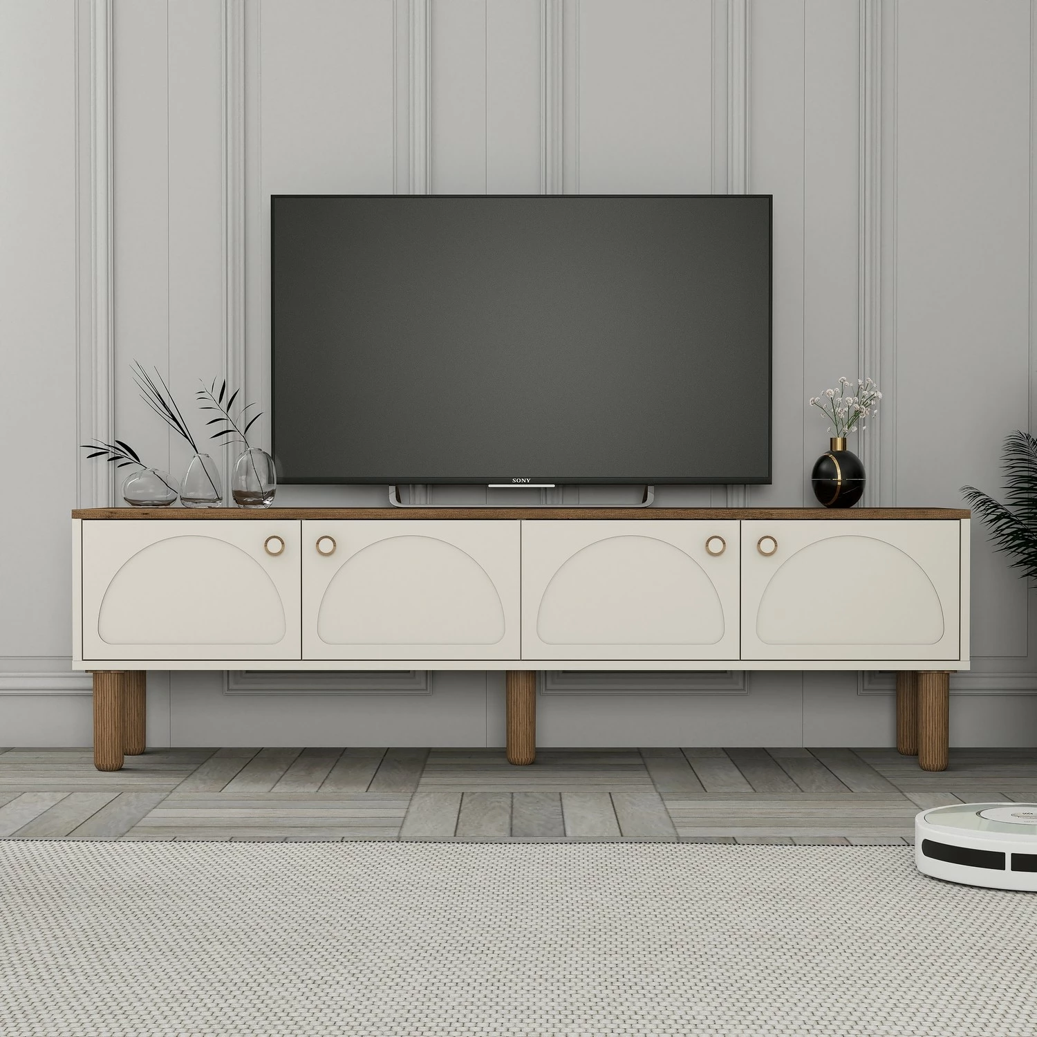 Komodë TV, ngjyrë krem, Skye Decor, Bohem 851