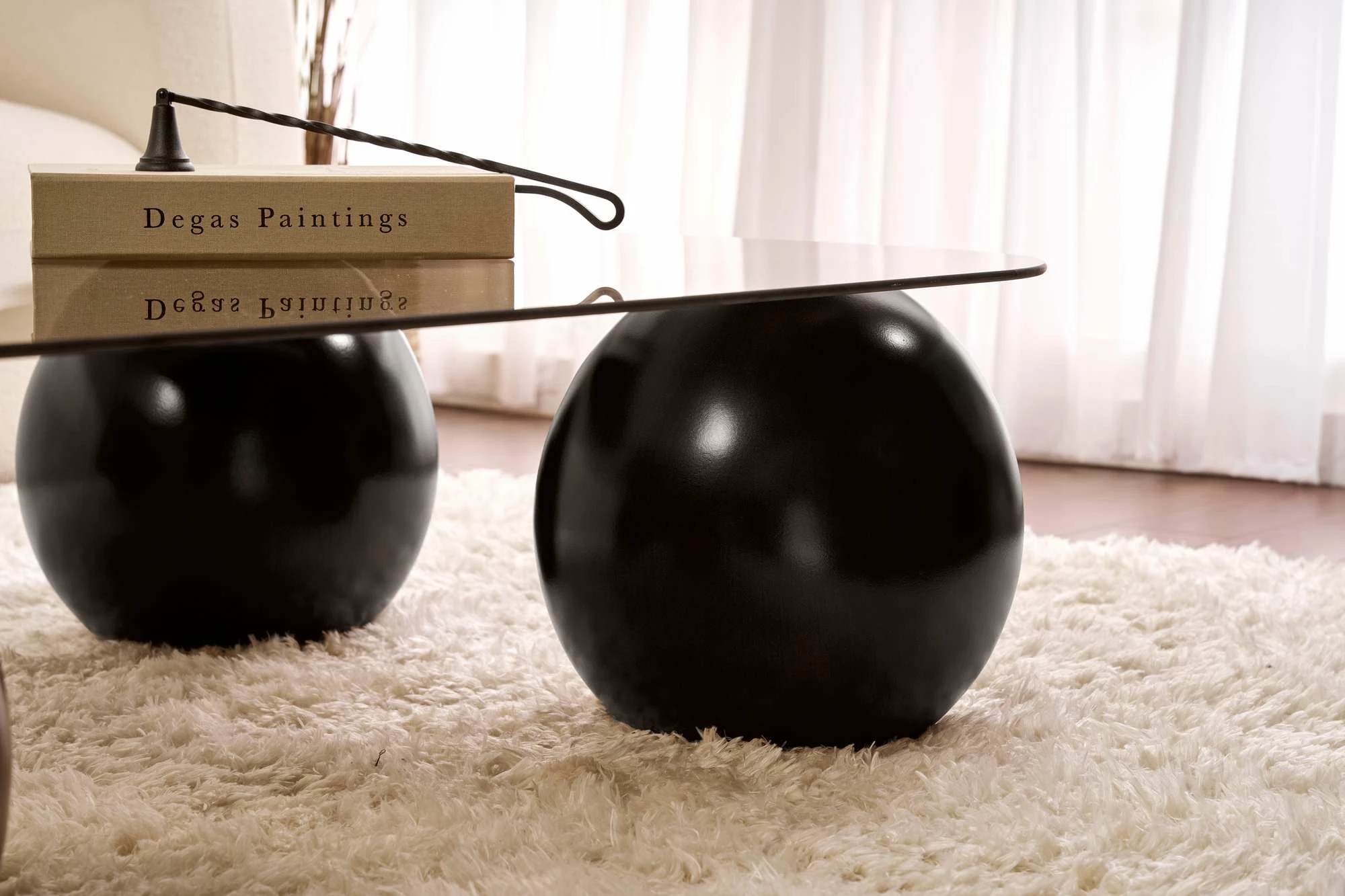 Tavolinë kafeje Nordure, Evara, e zezë, bronzi