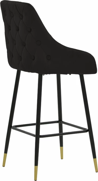 Karrige për bar Lithe këmbë metali ngjyrë ari-velur e zezë 47x44x98cm