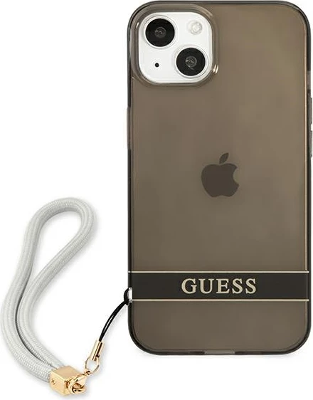 Mbështjellës Guess GUHCP13SHTSGSK për iPhone 13 mini 5.4", hardcase, me rrip, i zi