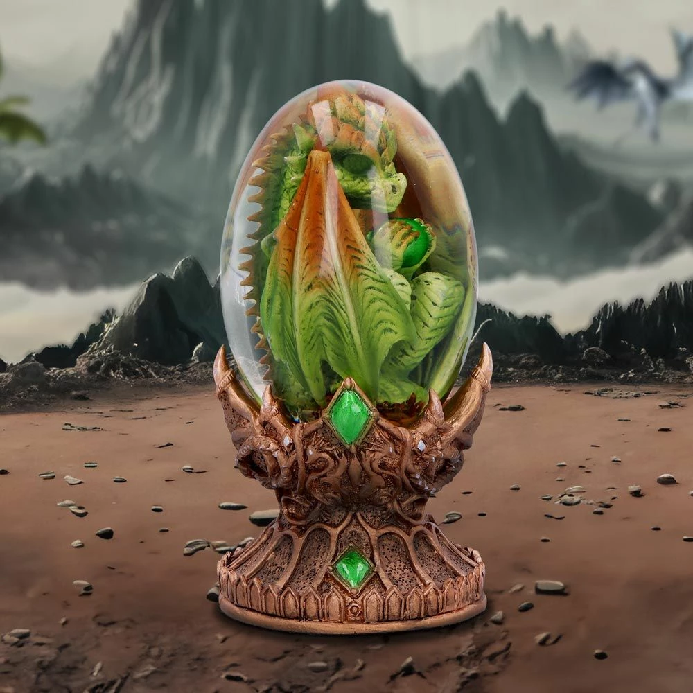 Figurinë koleksionuese NEMESIS NOW Elemental Dragonlings Earth 12 cm, e gjelbër/bronz, në kuti dhurate