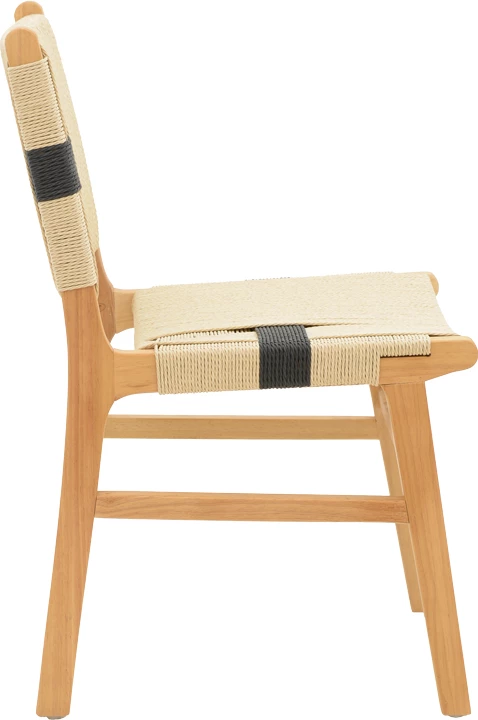 Karrige Julien, druri gome dhe litar, ngjyrë natyrale e zezë, 61x54x85cm