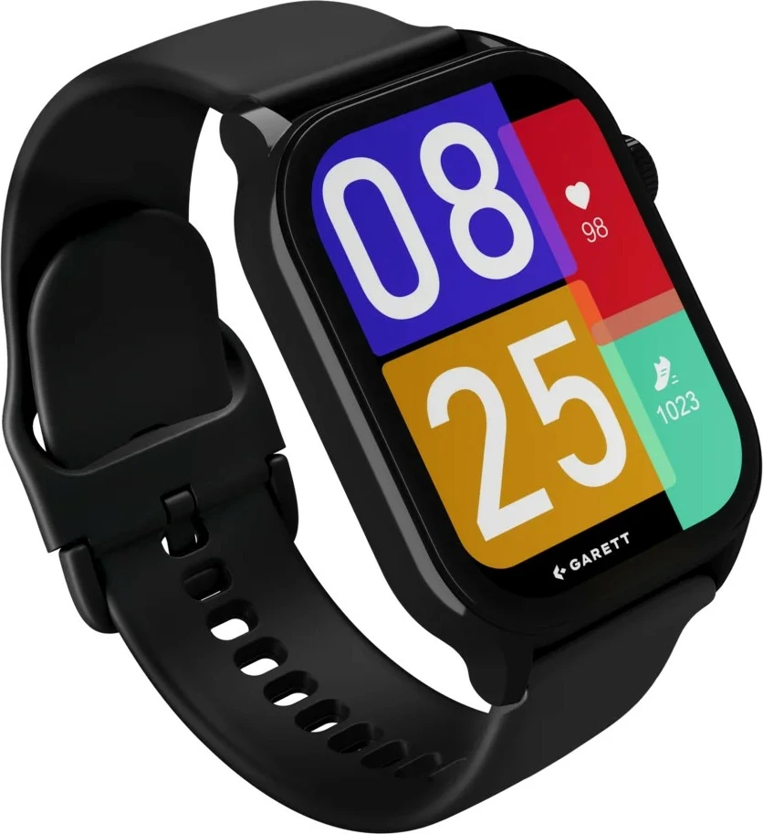 Smartwatch Garett Activity 3 AMOLED 1.96\" IP68 Bluetooth, e zezë, set me 2 rripa