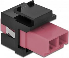 Keystone modul DeLOCK LC Duplex femër-në-femër, flat, vjollcë/zezë
