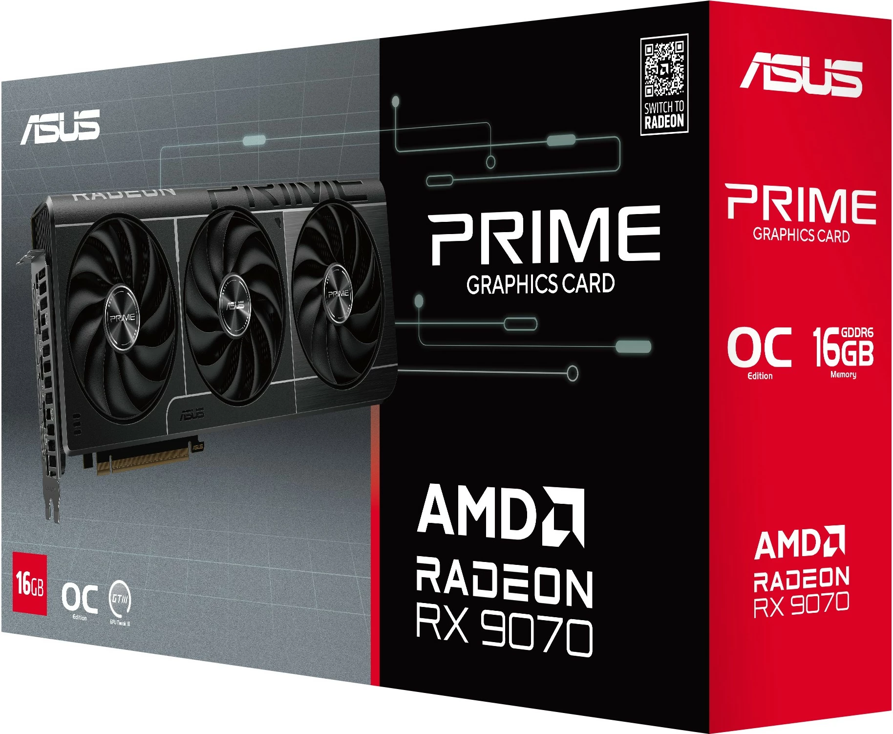 Kartelë grafike ASUS RX 9070 PRIME EVO 16GB GDDR6 e zezë