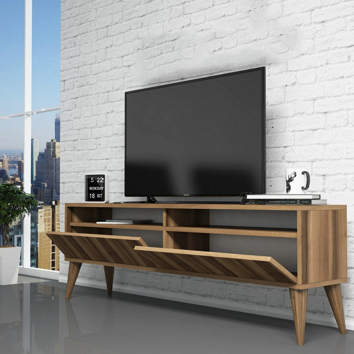 Komodë TV Hanah Home, Best 2, ngjyrë arre