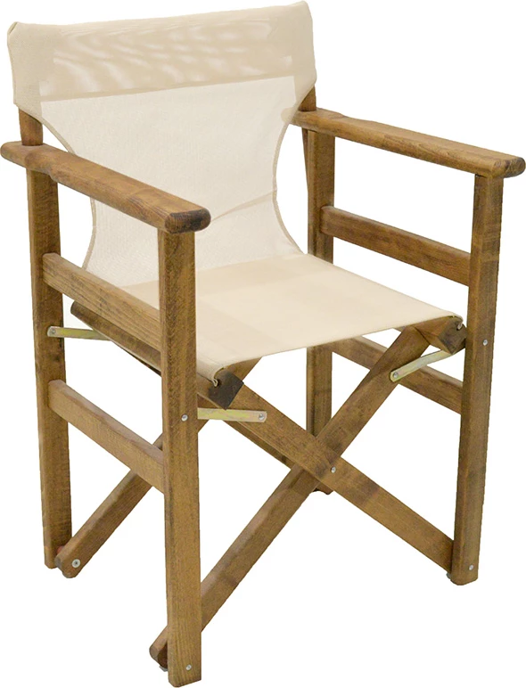 Karrige regjisori Retto, dru ahu i fortë, ngjyrë arre, pëlhurë ecru