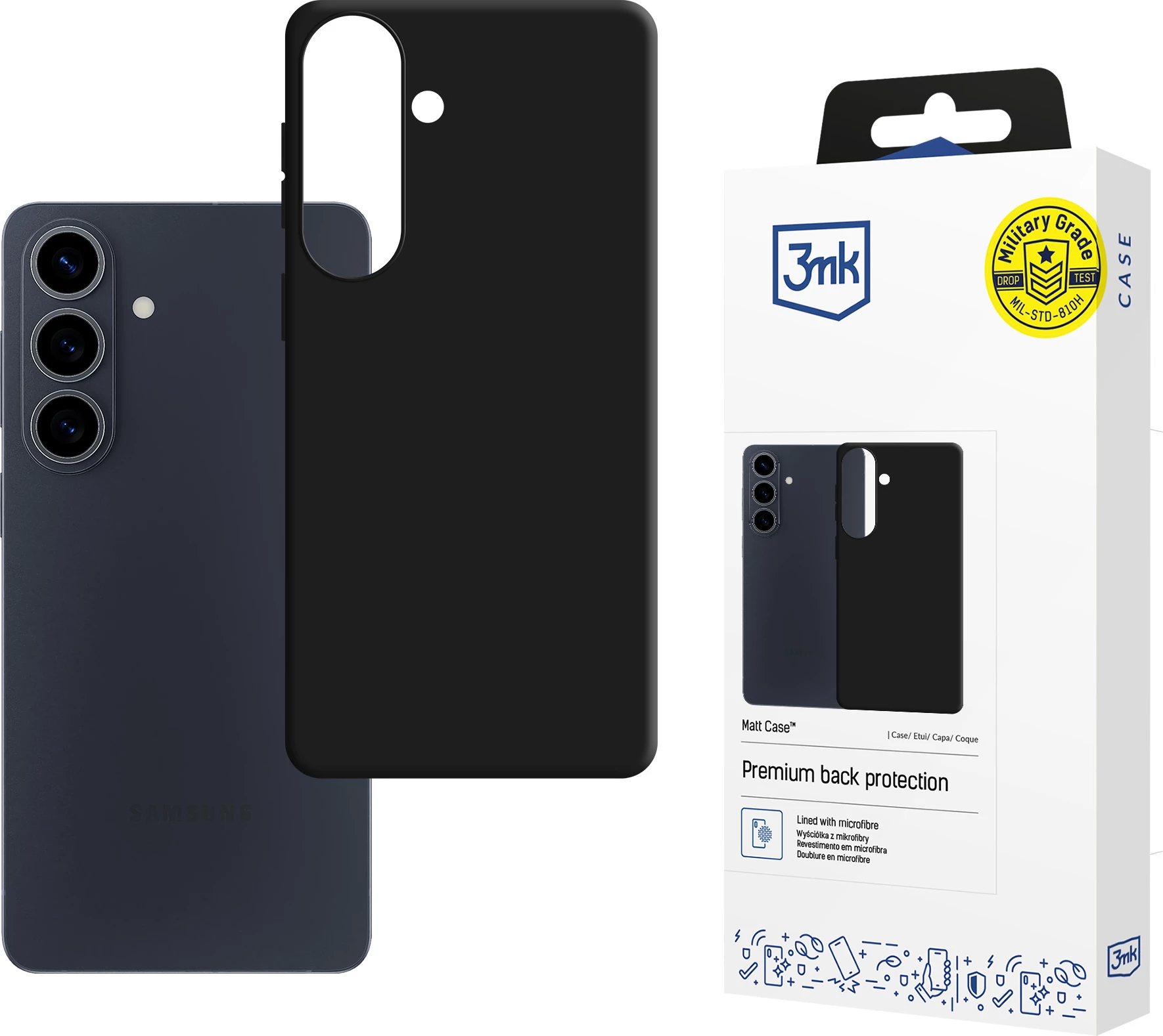Mbështjellës 3mk Matt Case për Samsung Galaxy S26 FE, i zi, 1 copë