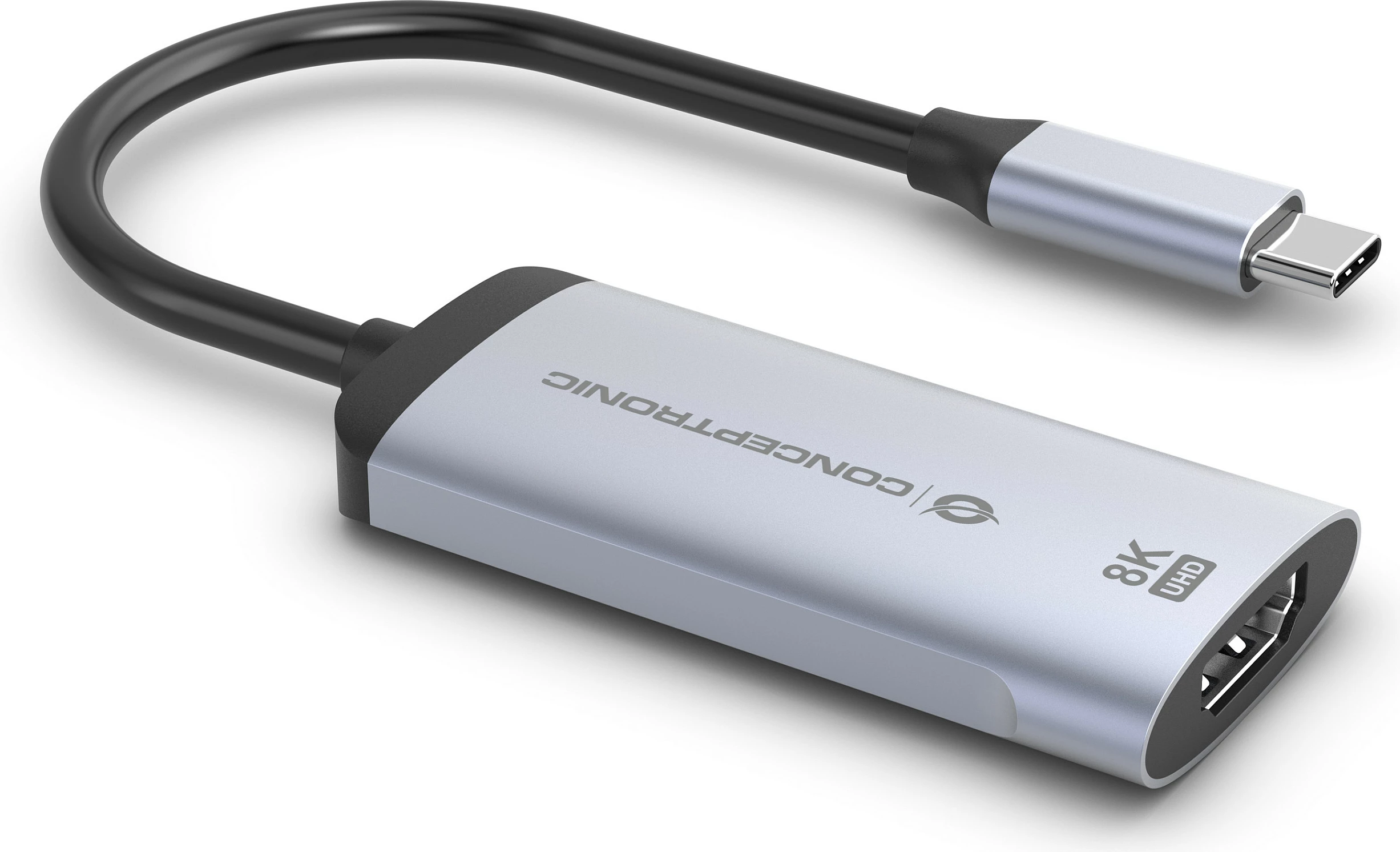 Adapter USB-C në HDMI Conceptronic ABBY23G, HDMI 2.1, 8K 60Hz, 0.15 m, argjendtë