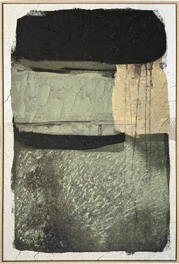 Pikturë dekorative ALIGN me kornizë, kanavacë, ngjyrë e gjelbër-gri, 82.6x4.3x122.6cm