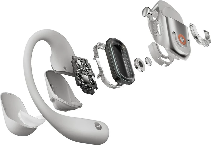 Kufje wireless SHOKZ OpenFit 2+, ear-hook, Bluetooth, Gri