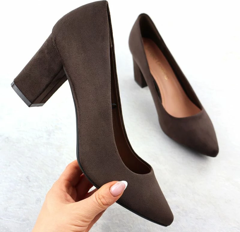 Këpucë elegante femra Leone, chocolate suede