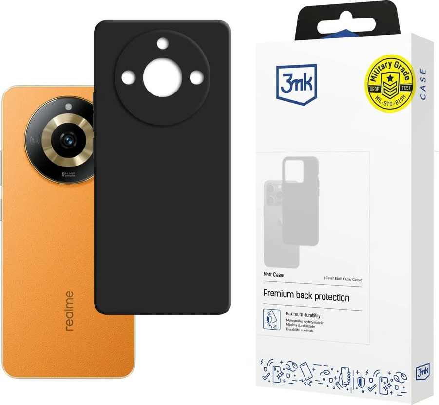 Mbështjellës 3mk Matt Case për Realme 11 5G, i zi