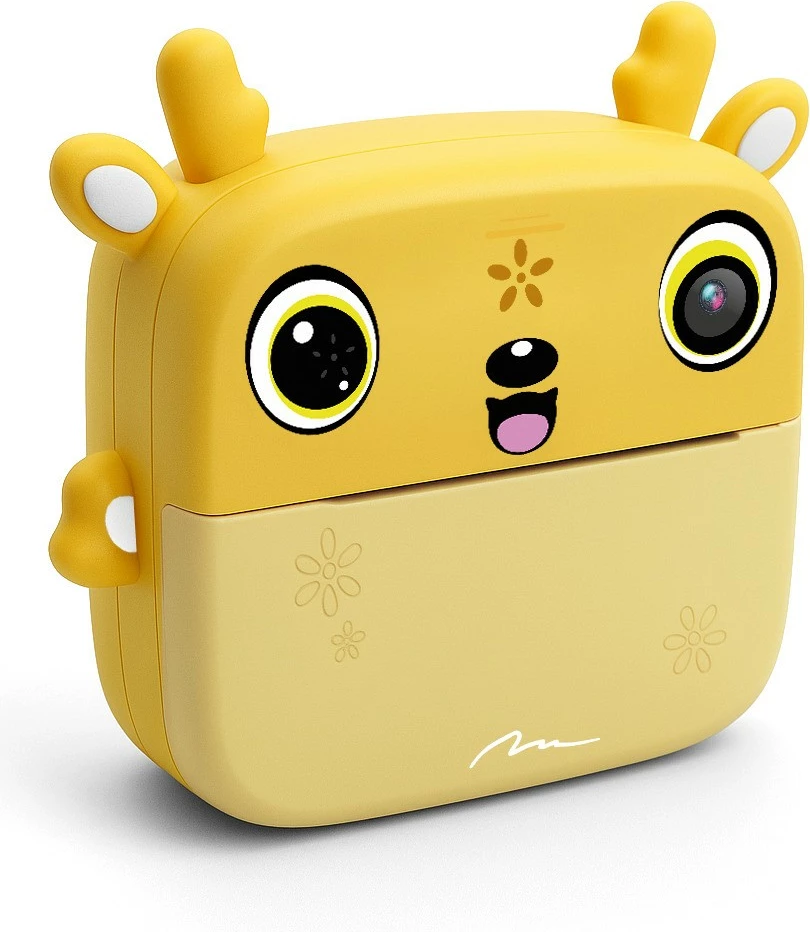 Aparat fotografik për fëmijë me printer termik, Media‑Tech SNAPI MT4108, ekran 2.4", foto deri 8 MP, video 1080p, microSD, USB‑C, bateri 1000 mAh, set me 3 role letre + flomastera e ngjitëse, verdhë