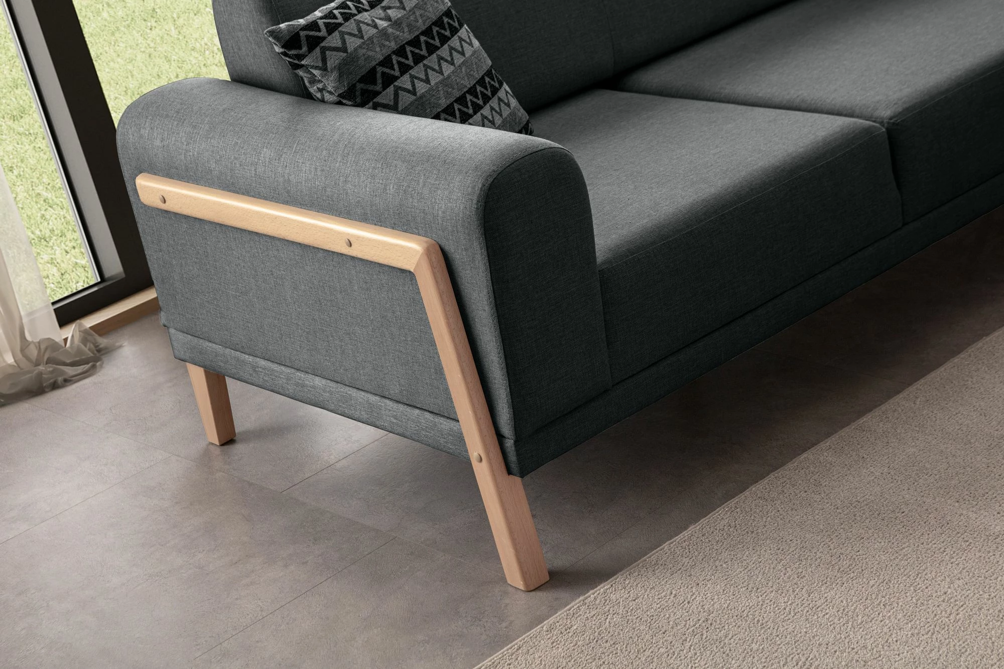Këndare Atelier del Sofa, ngjyrë anthracite, Relax Right