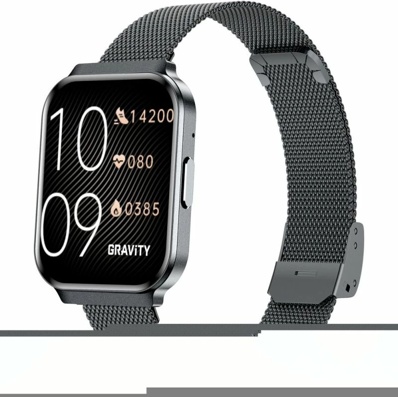 Smartwatch Gravity GT44-5, e zezë, set me rrip dhe byzylyk