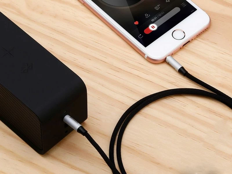 Kabllo AUX Baseus Yiven M30 CAM30-CS1 2x Jack 3.5mm 1.5m e zezë