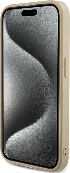Mbështjellës Guess Saffiano Iridescent Script për iPhone 15 Pro Max 6.7", Gold