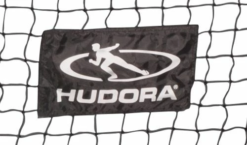 Portë futbolli Hudora Pro Tect 240, 240x160x85 cm, me mbrojtje shkumë EPE, rrjetë poliester, 6 kunja ankore, e zezë
