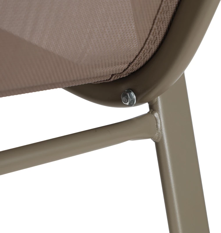 Karrige për bar Calan, metal ngjyrë shampanje, tekstilene kafe e çelët, 55x70x114cm