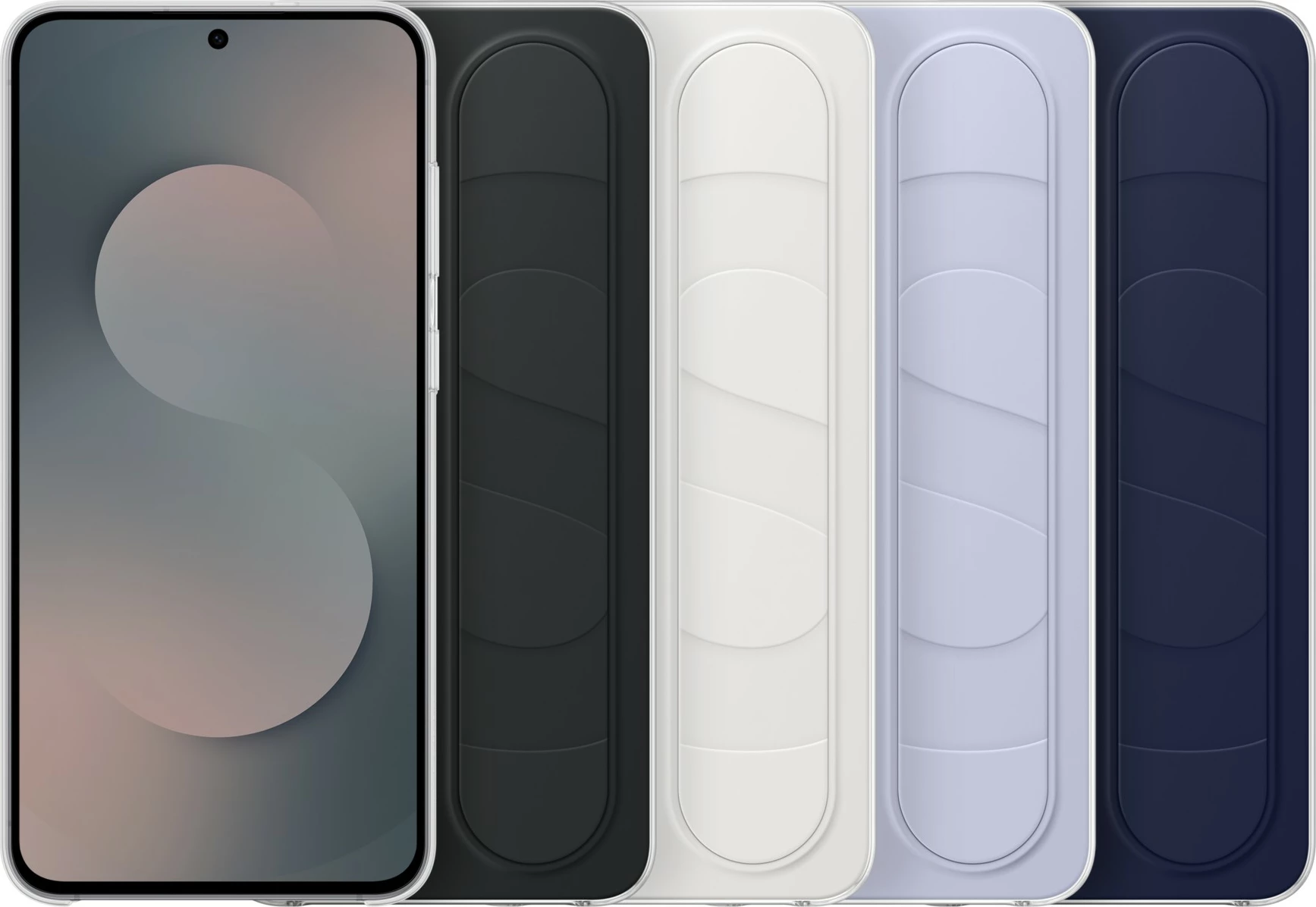 Mbështjellës Samsung Standing Grip Cover për Galaxy S25 FE, silikon, zi