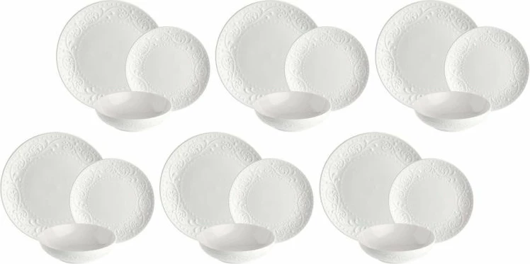 Set enësh tavoline LA PORCELLANA BIANCA SOGNANTE, 18 copë