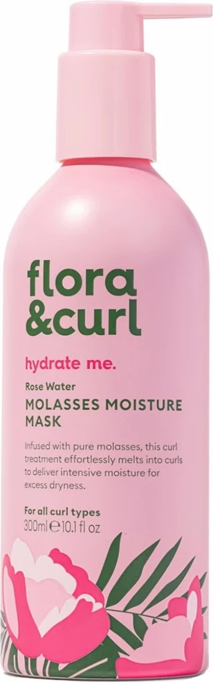 Maskë për flokë për femra Flora & Curl Rose Water Molasses Moisture Mask, 300ml