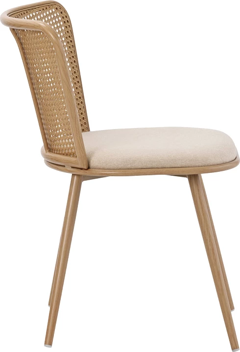 Karrige Daniele pe rattan, ngjyrë bezhë-metal natyral, 46.5x57.5x77.5cm