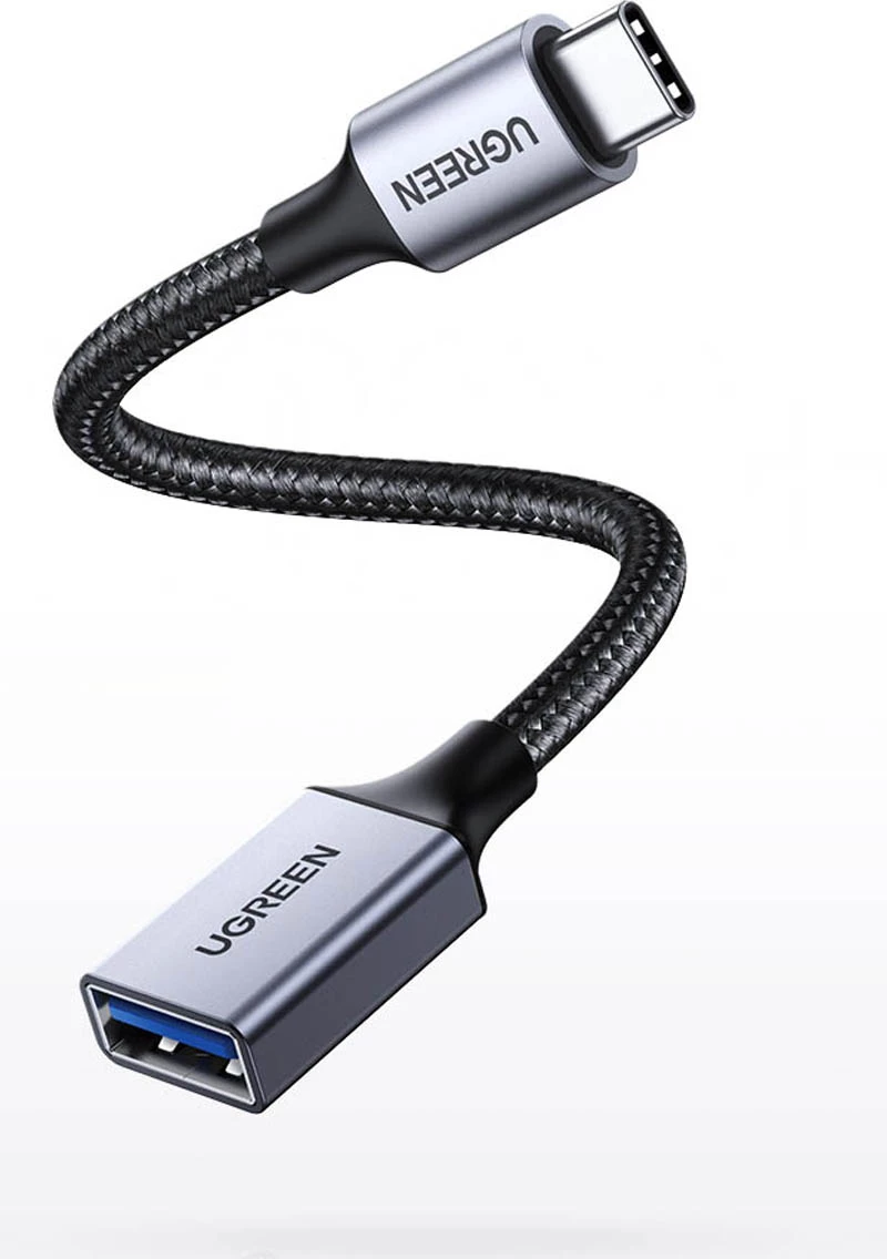 Kabllo adapter OTG Ugreen US378, USB-C (mashkull) në USB-A (femër), 0.15m, e zezë
