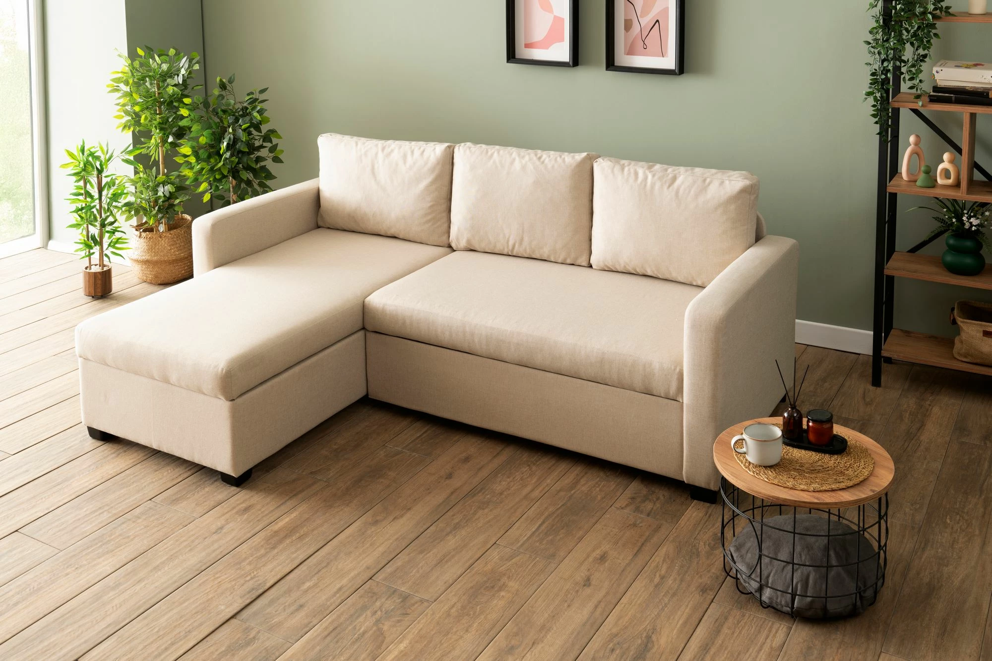 Kënd-sofë krevati Atelier del Sofa, ngjyrë krem, Kado
