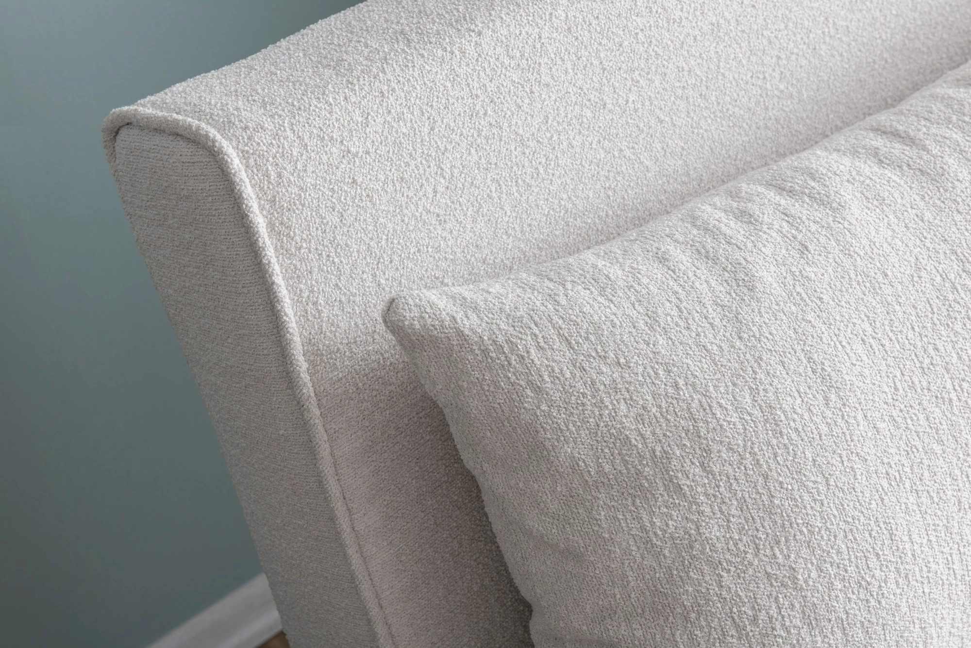 Krevat-karrige një vendi Atelier del Sofa, Folde Single, material teddy, e bardhë