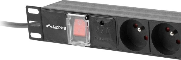 PDU Lanberg 1U 16A 7x230V 2m, e zezë